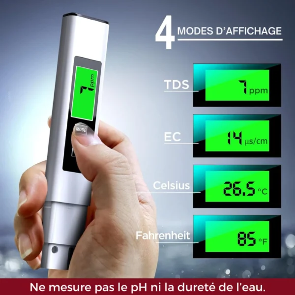 Testeur d'Eau Numérique 4 en 1