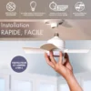Ventilateur-Lumière Intelligent à Fixation Universelle – Installation Express Sans Outils